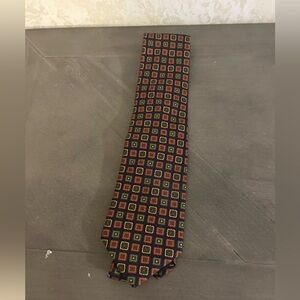 Vintage Burberrys Of London 100% Silk Tie Multicolor Geometric Modern Print